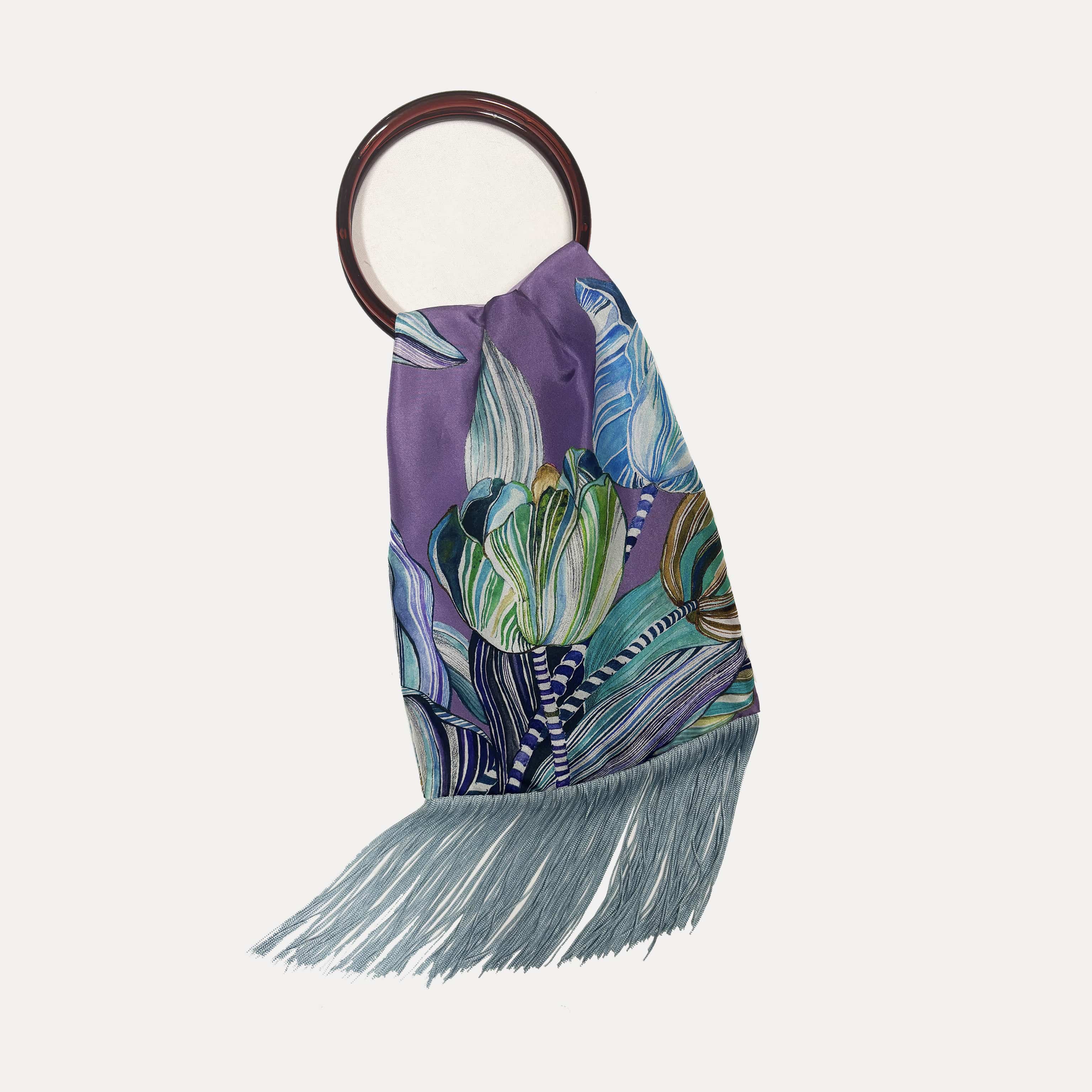Tulipa Mauve Silk Luxury Handbag Eleni Malami