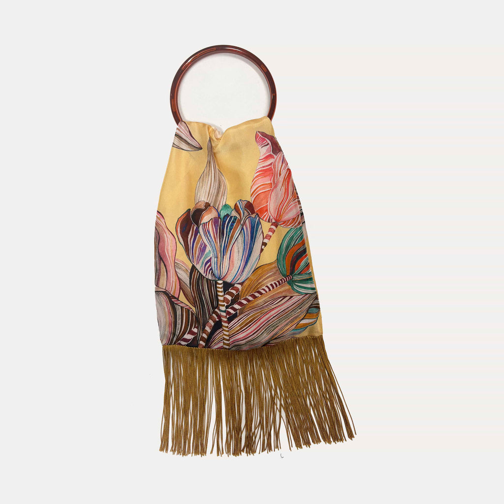 Tulipa Nude Silk Luxury Handbag Eleni Malami